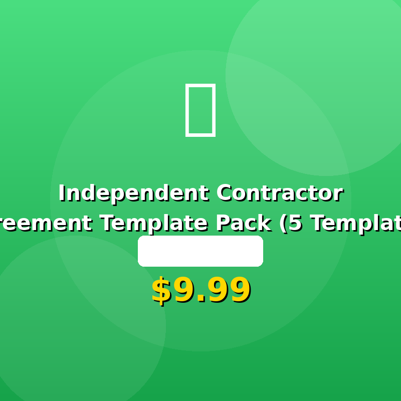 Independent Contractor Agreement Template Pack (5 Templates)